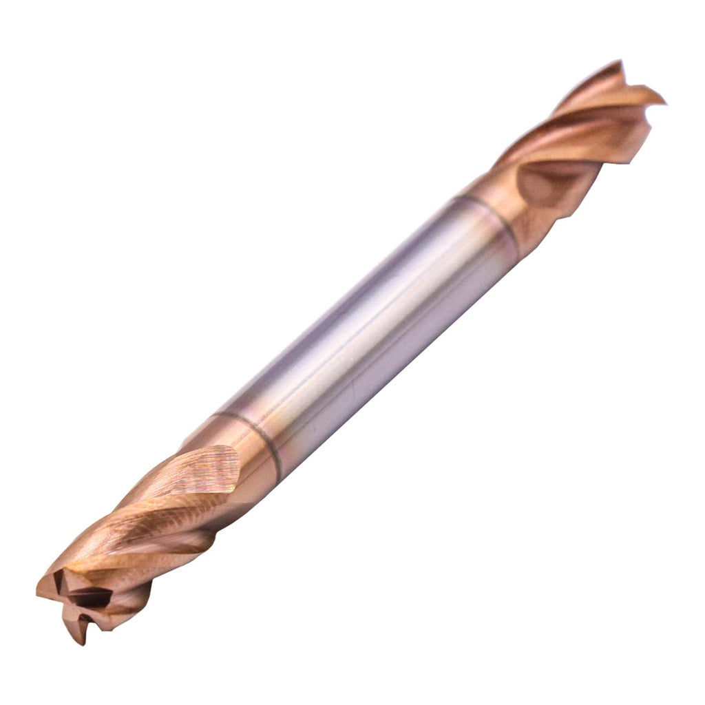 5 Pack 1/4" 4 Flute Double End Solid Carbide Square End Mills, TiSiN Coated