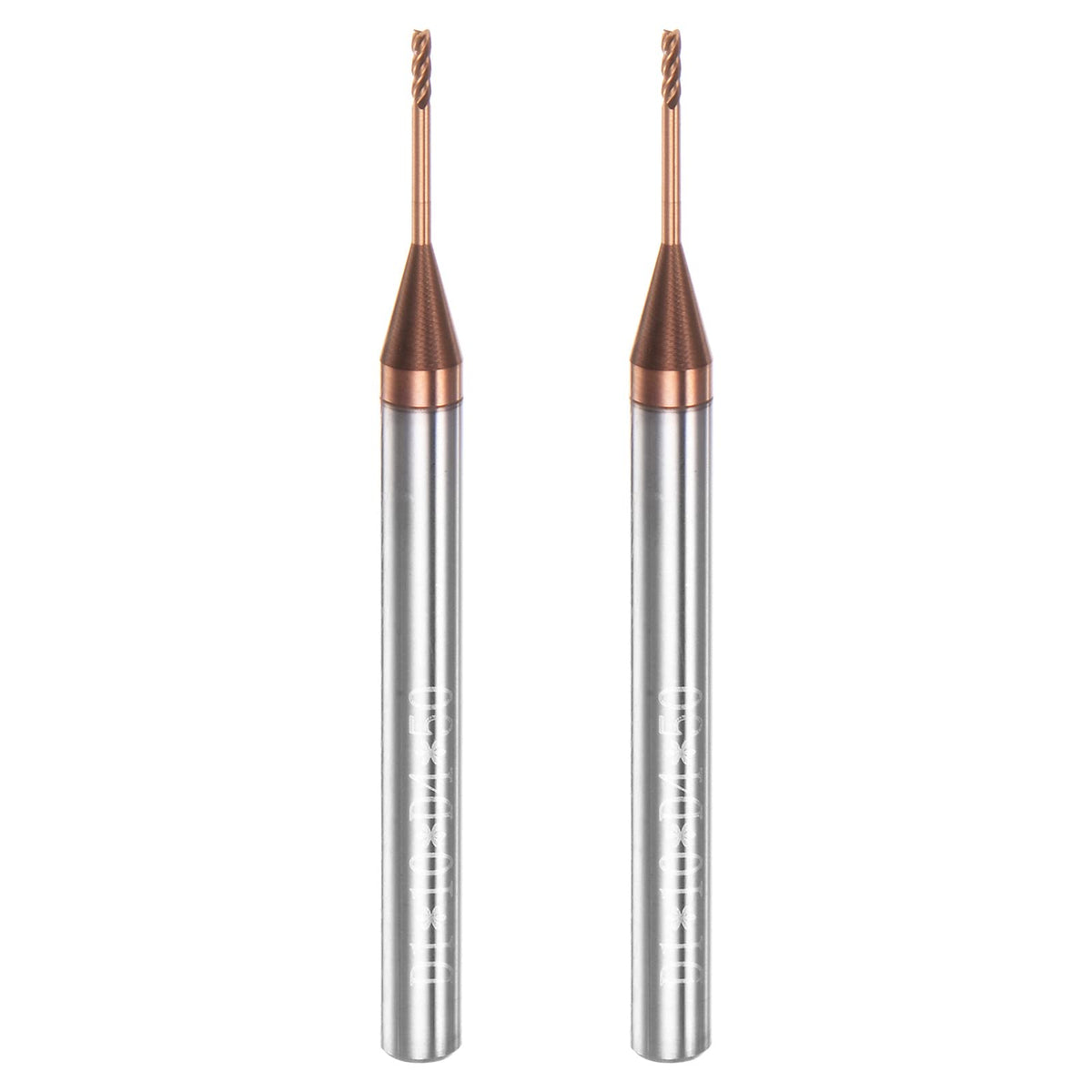HARFINGTON 2pcs Square Nose End Mill 4mm Shank 1mm x 10mm AlTiSin Coated Solid Carbide Long Reach Extended Neck 4 Flutes CNC Router Bit Milling Cutter for Stainless Steel Hardened Steel