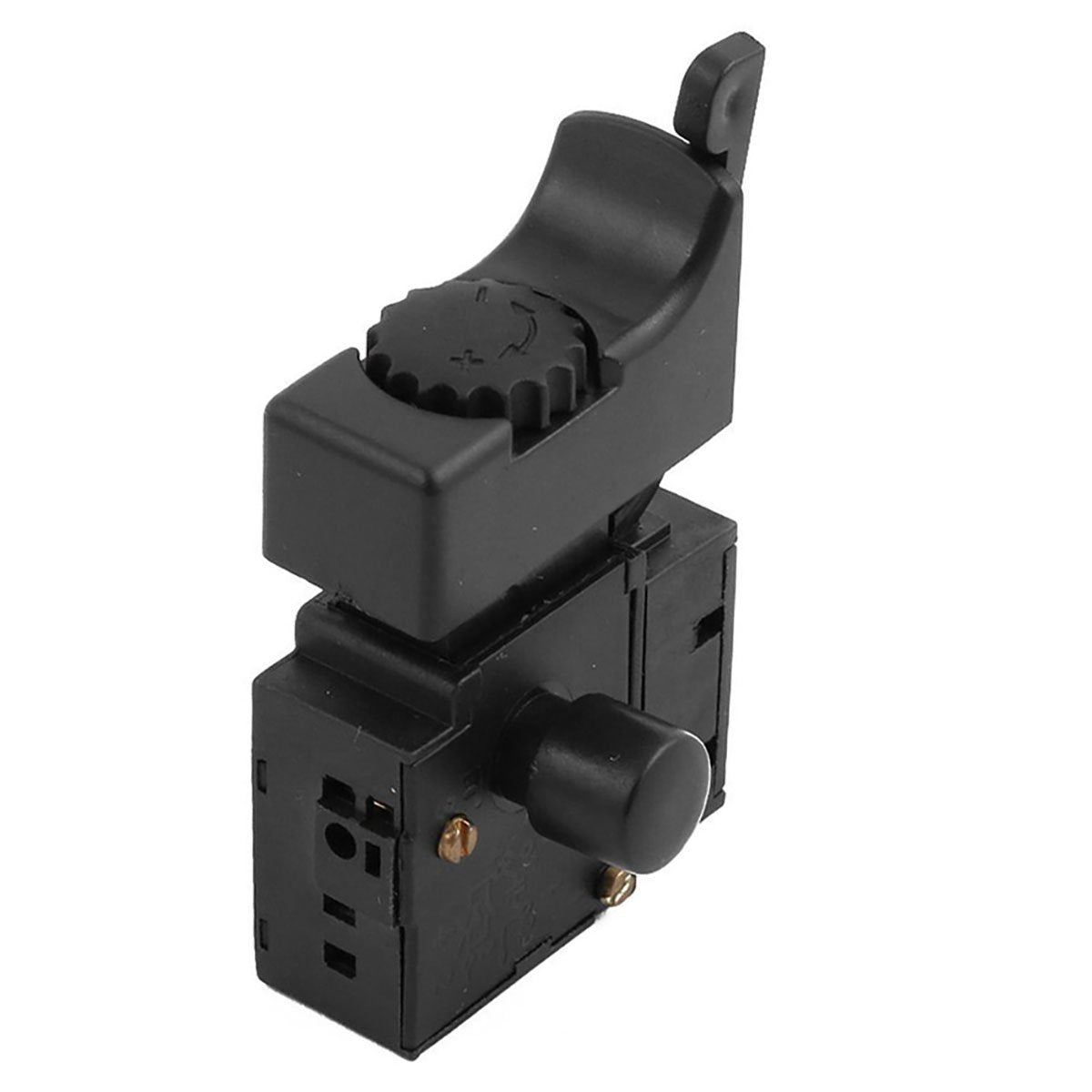 LDEXIN FA2-6/1BEK Trigger Button Switch DPST Hand Drill Optional Lock on Speed Control Push Button Power Tool Replacement Parts Black 6A AC 250V 5E4