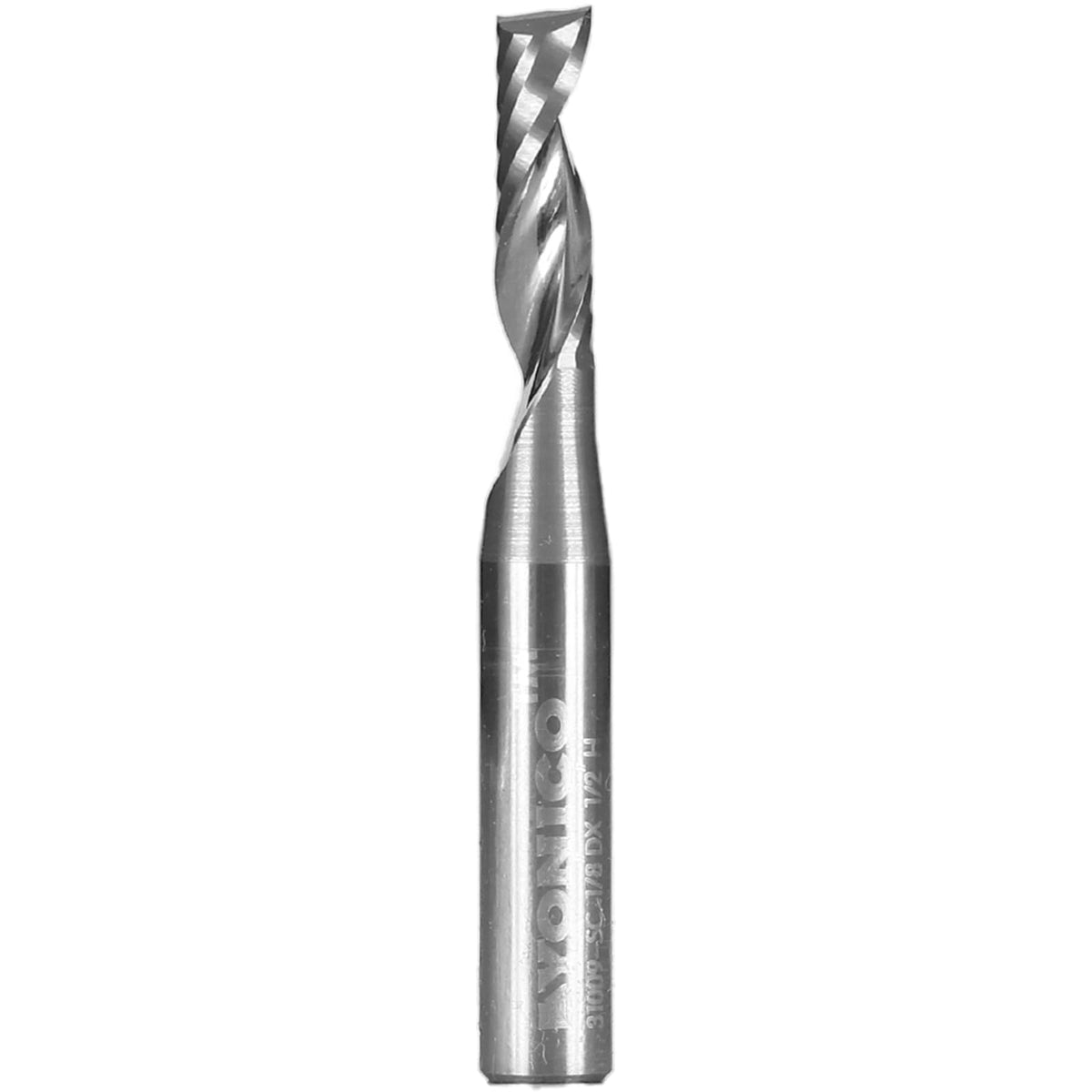YONICO Solid Carbide Single Flute Upcut End Mill Router Bits CNC Spiral O Flute 3/16-Inch Diameter 1/4-Inch Shank 31009-SC
