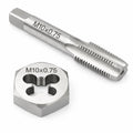 M10x0.75 Metric Tap and Die Set Right Hand HSS Tap & GCr15 Hex Die for Metal Thread Repair