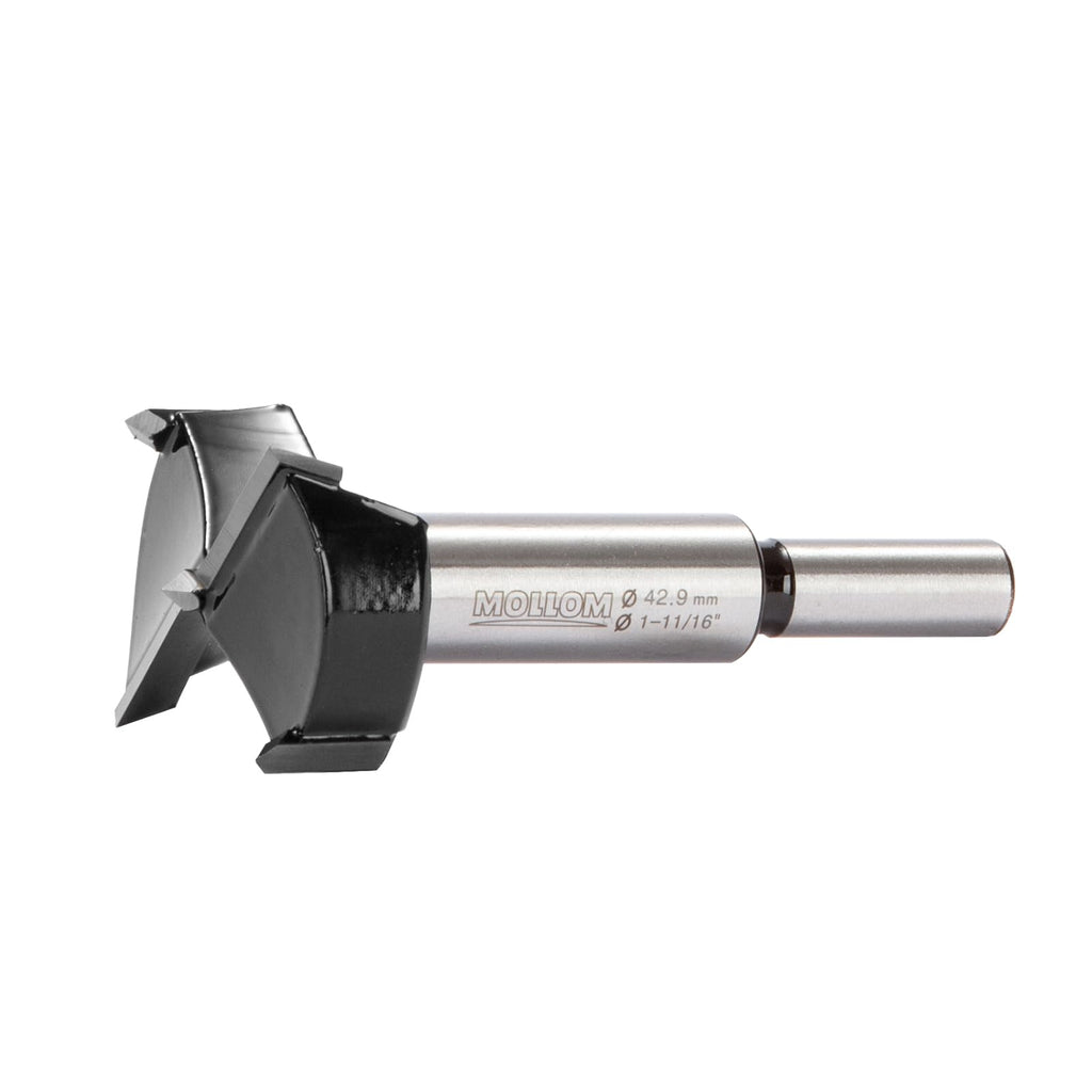 MOLLOM 1-11/16" (42.9mm) Carbide Forstner Drill Bit