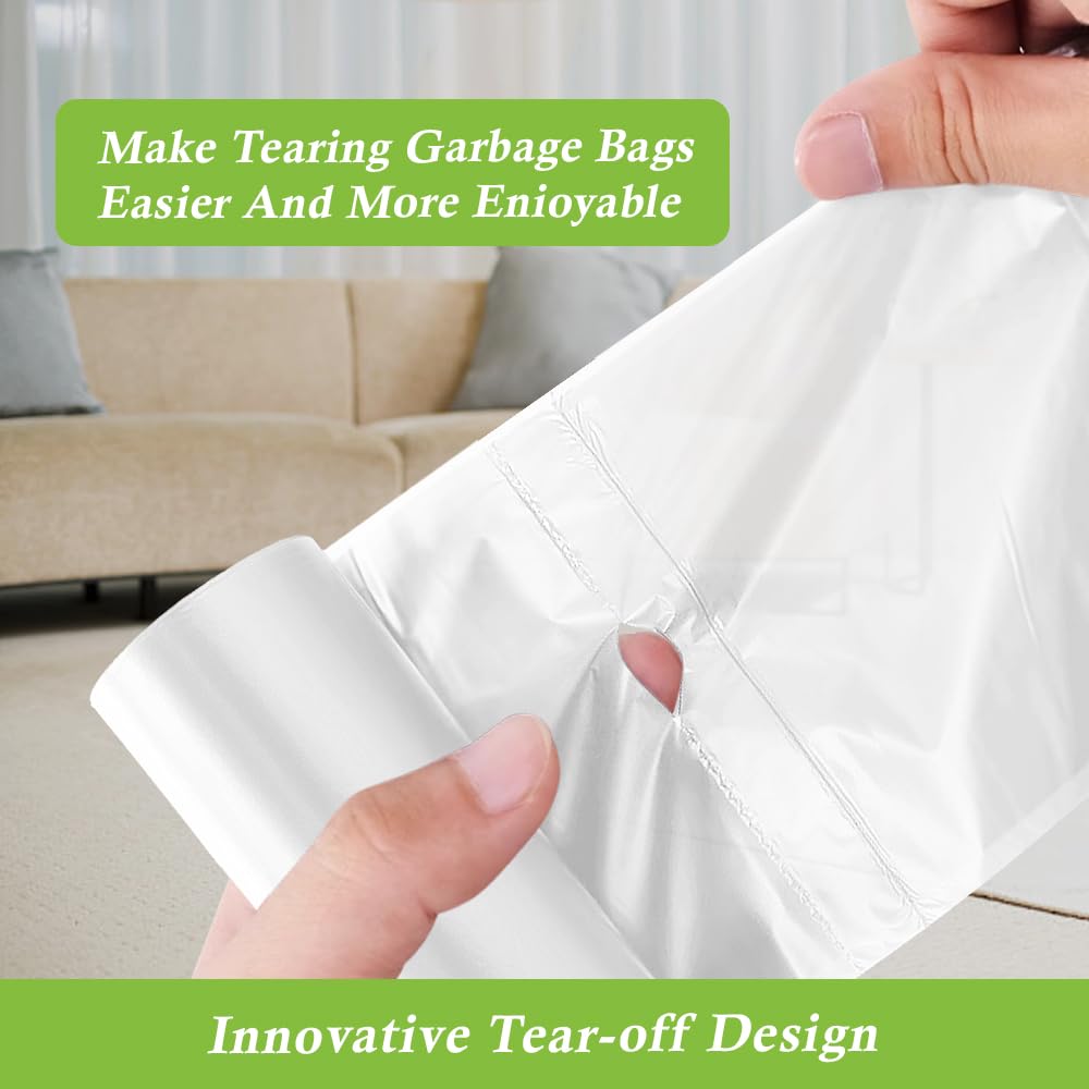 8 Gallon Medium Trash Bags, 250 Count, Clear Kitchen Garbage Bags