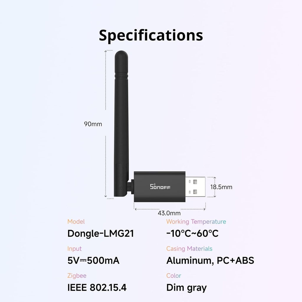 Zigbee 3.0 & Thread Dongle Lite (EFR32MG21) | USB Stick Coordinator for Home Assistant & Zigbee2MQTT | Compact