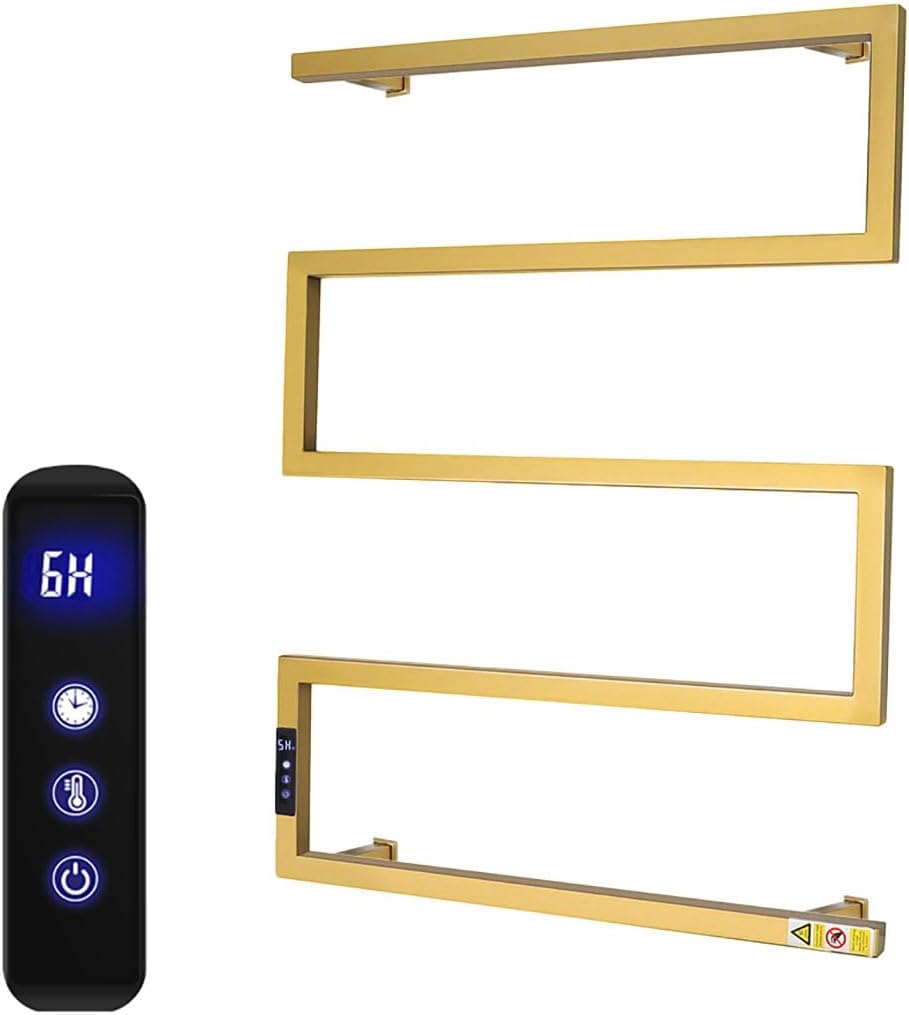Towel Warmer Rack for Bathroom with Timer/Fahrenheit Temperature Control Wall Mounted Electric Heated 5 Bar Rail