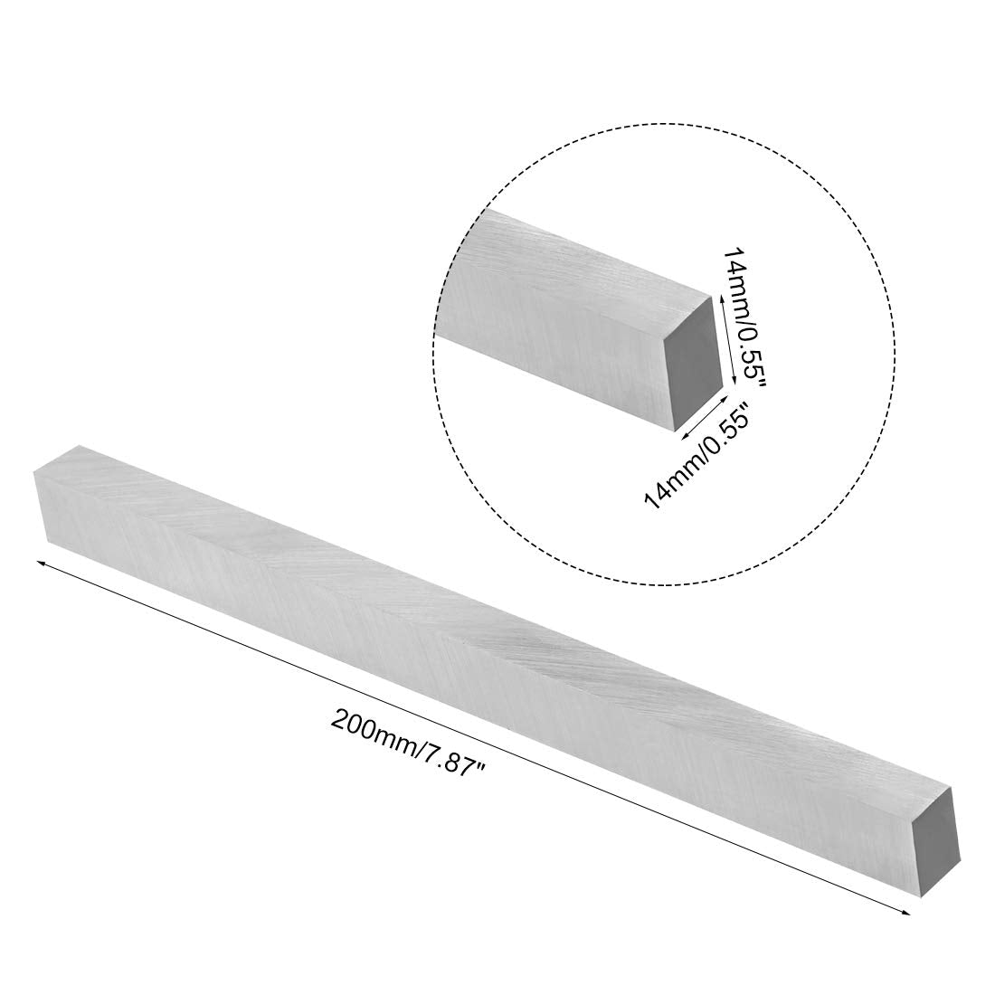 uxcell HSS Lathe Tool Bit 14mm x 14mm x 200mm, Square Lathe Turning Tool Blanks, High Speed Steel Rectangular Fly Cutter Mill Blank