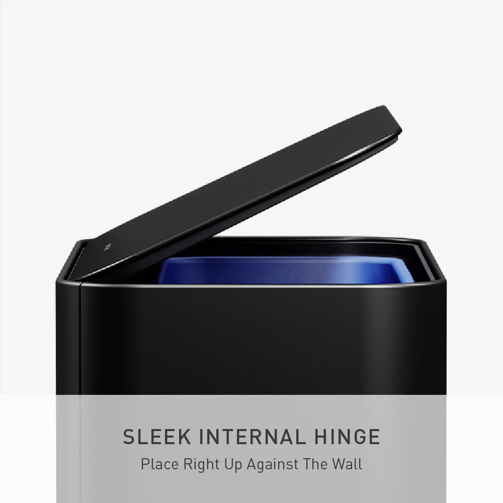 Mini Step Can, 16L / 4.3 Gallon Trash Can for Home Offices, Hotel Rooms, Bedrooms, Liner Pocket, Sleek Internal