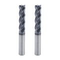XYunEnZ 1/2" 4-Flute Square End Mill AlTiN Coated Carbide, 2Pcs