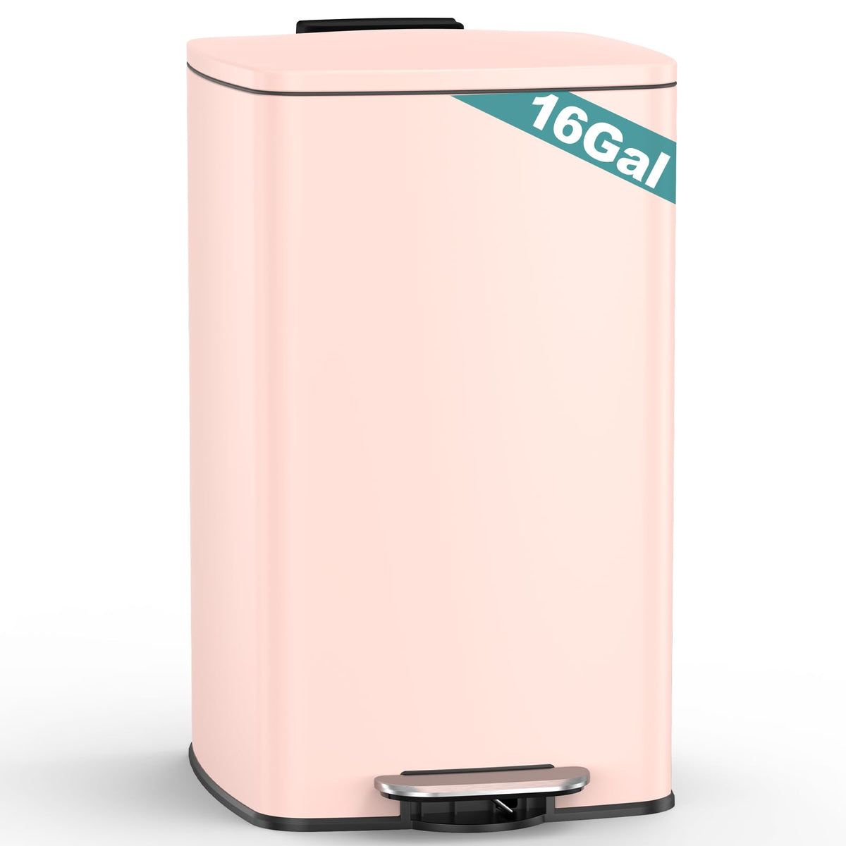 Kitchen Trash Can, 16 Gallon/ 60 Liter Stainless Steel Garbage Can