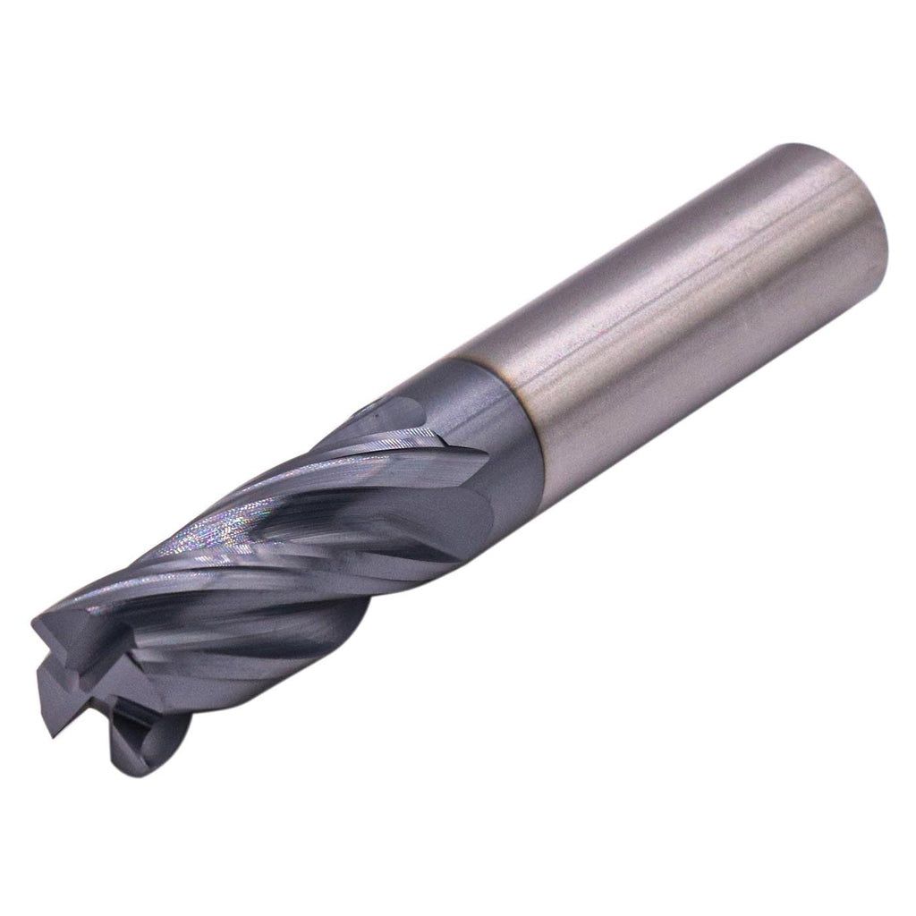 1/2" 4 Flute Solid Carbide End Mill, 0.015" Corner Radius, AlTiN Coated