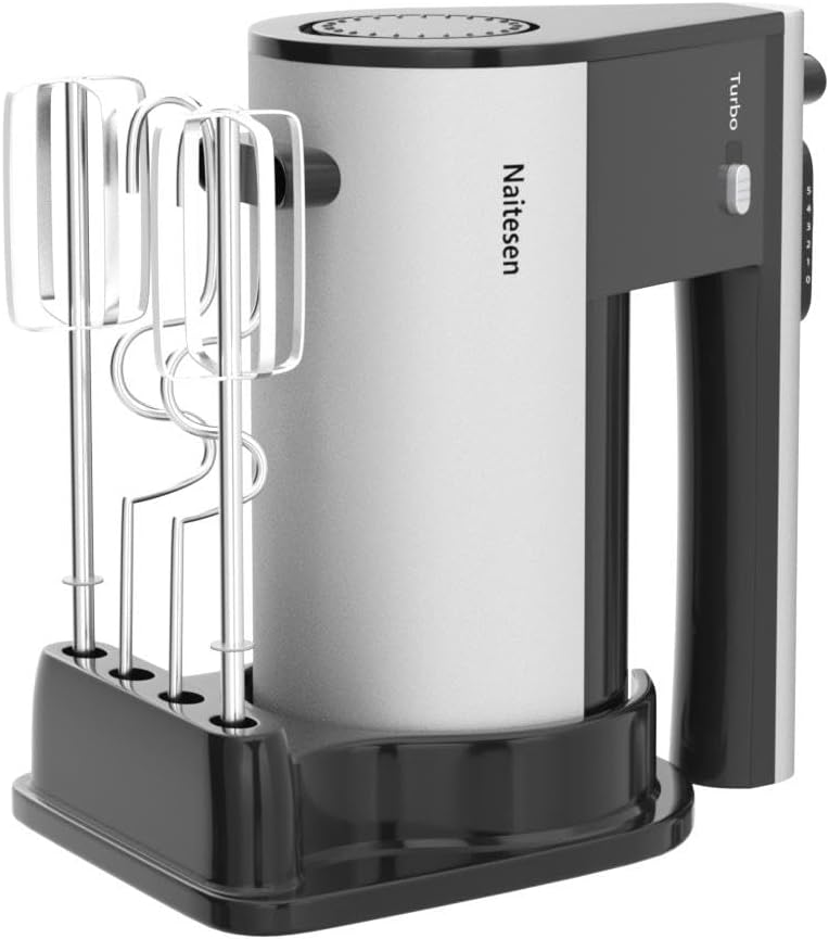 600W Powerful Hand Mixer Electric 10 Speed Powerful with Turbo | Kitchen Handheld Mixer for Baking Cake Lightweight &