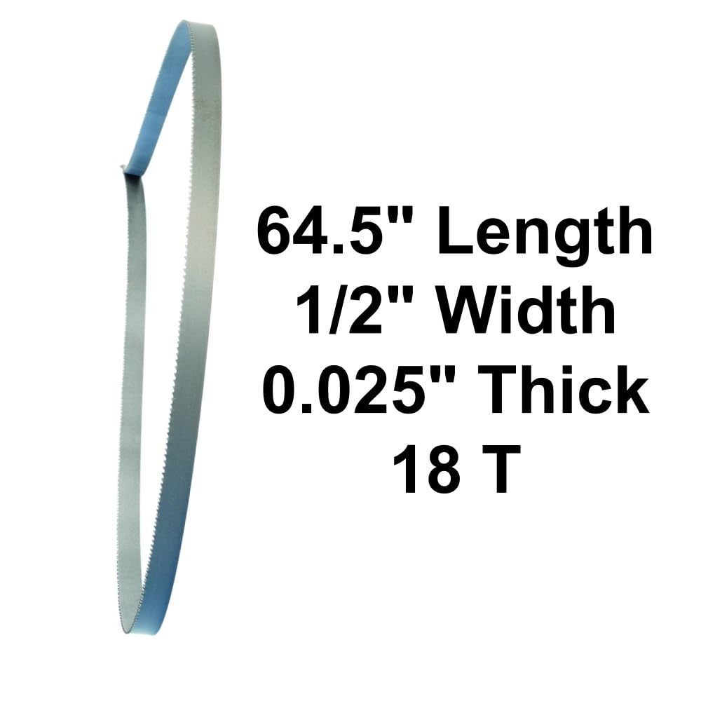 1piece Bimetal Band Saw Blade, 64.5*1/2*0.025inch Raker Set Tooth Blade 18T