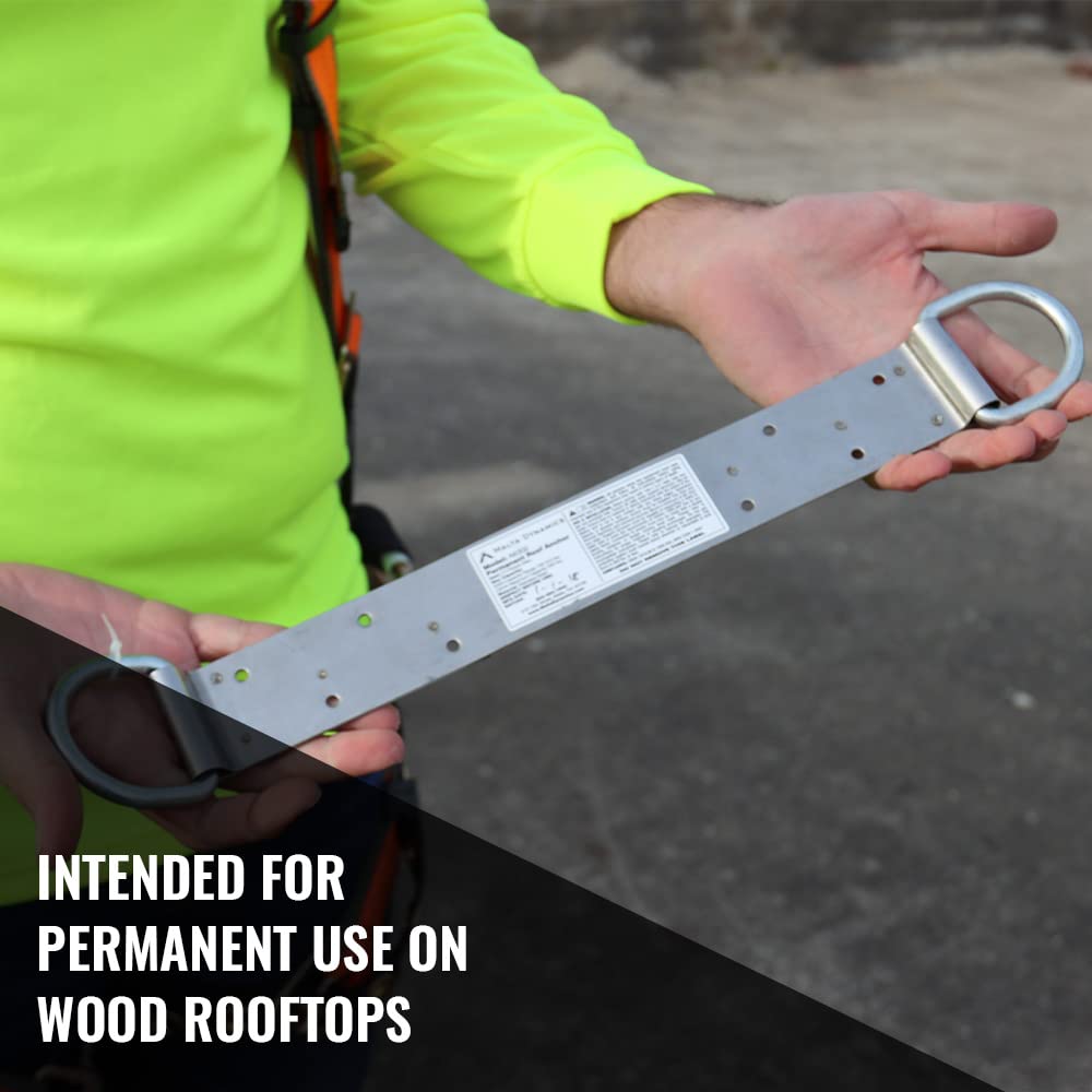 Permanent Roof Anchor – 18” Dual D-Ring Fall Protection Anchor