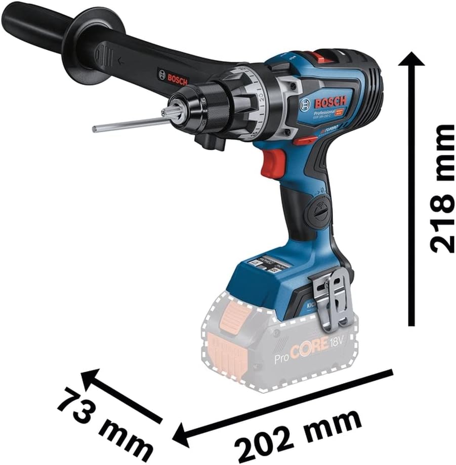 Bosch Professional BITURBO GSR 18V-150 C Cordless Drill/Driver (max. Torque of 150 Nm, excl. Rechargeable Batteries and Charger, in Cardboard Box)