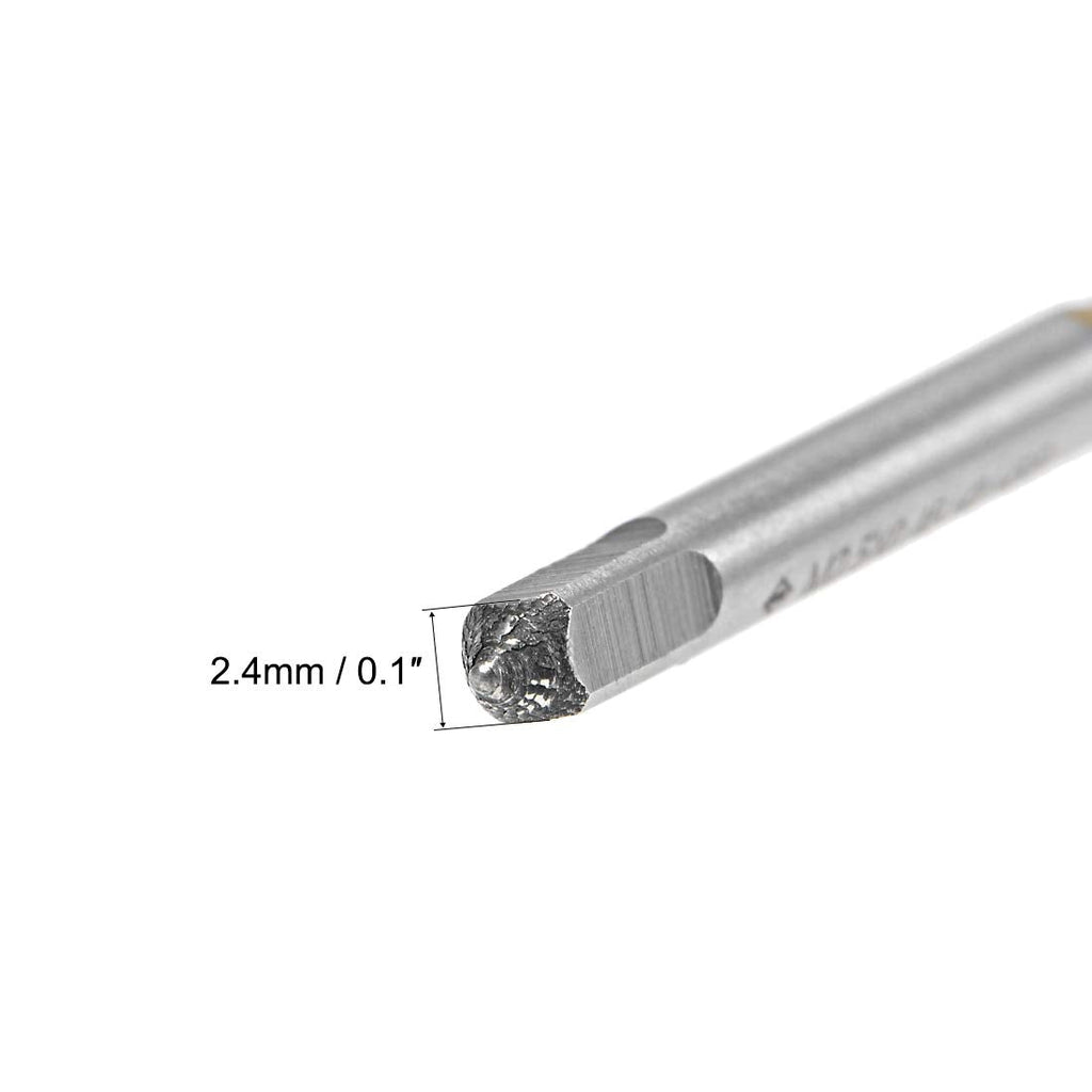 uxcell Spiral Point Plug Threading Tap M2.5 x 0.45 Thread, Ground Threads H2 3 Flutes, High Speed Steel HSS 6542, Titanium Coated, Metric Screw Taps Tapping Bit for Thread Repair, 2pcs