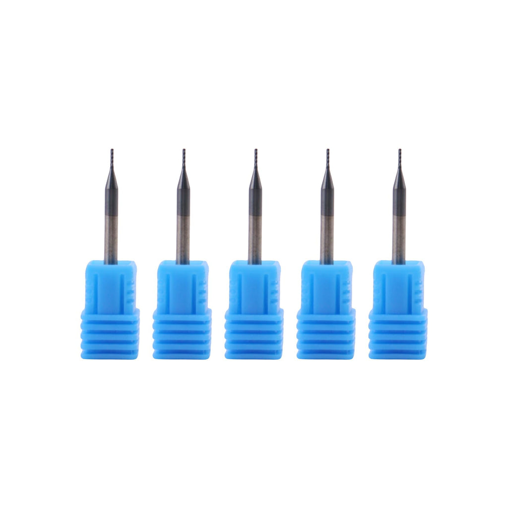 Zvrixe 5Pcs 1/32" Carbide Square End Mills, ALTiN Coated, 4 Flute