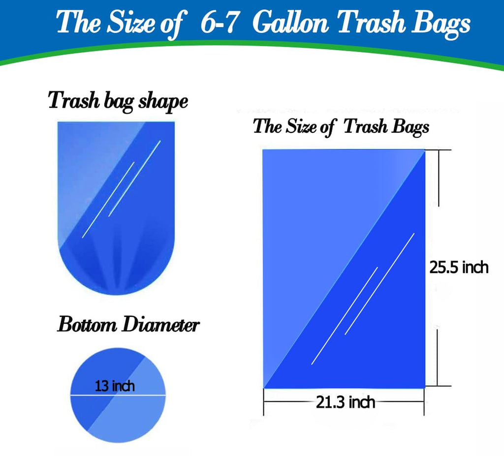 6-7 Gallon 90 pcs Small Clear Trash Bags Strong Clear Garbage Bags, Bathroom Trash Can Bin Liners, Plastic Bags for