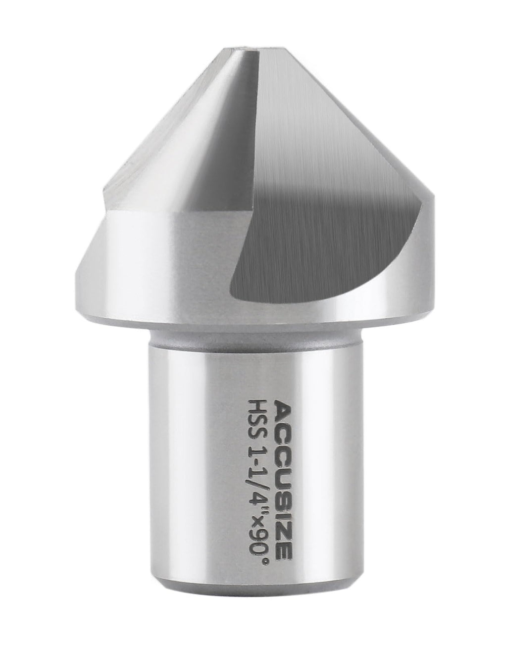 Accusize HSS Countersink, 1-1/4in, 90 Degree, 3-Flute, 3/4in Weldon Shank