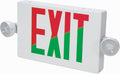 Sure-Lites APC Integrated LED Exit and Emergency Light Combo, Red and Green, White Finish