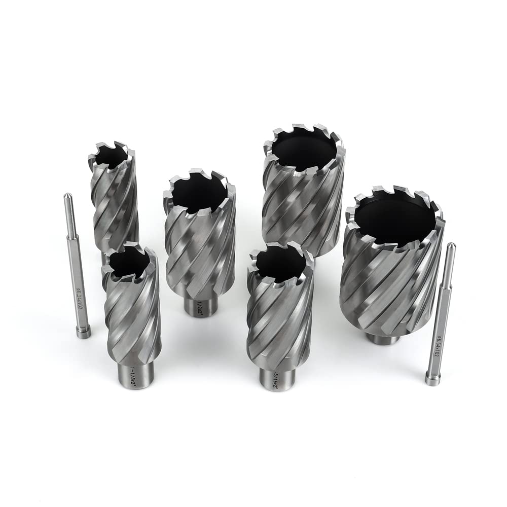 OSCARBIDE 8pcs HSS Annular Cutter Set,1" to 2" Dia,2" Cutting Depth