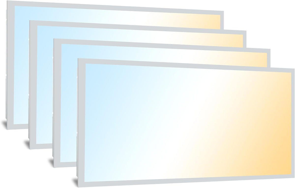 hykolity 2x4 LED Flat Panel Troffer Light 5CCT Dimmable,Drop Ceiling,4Pack