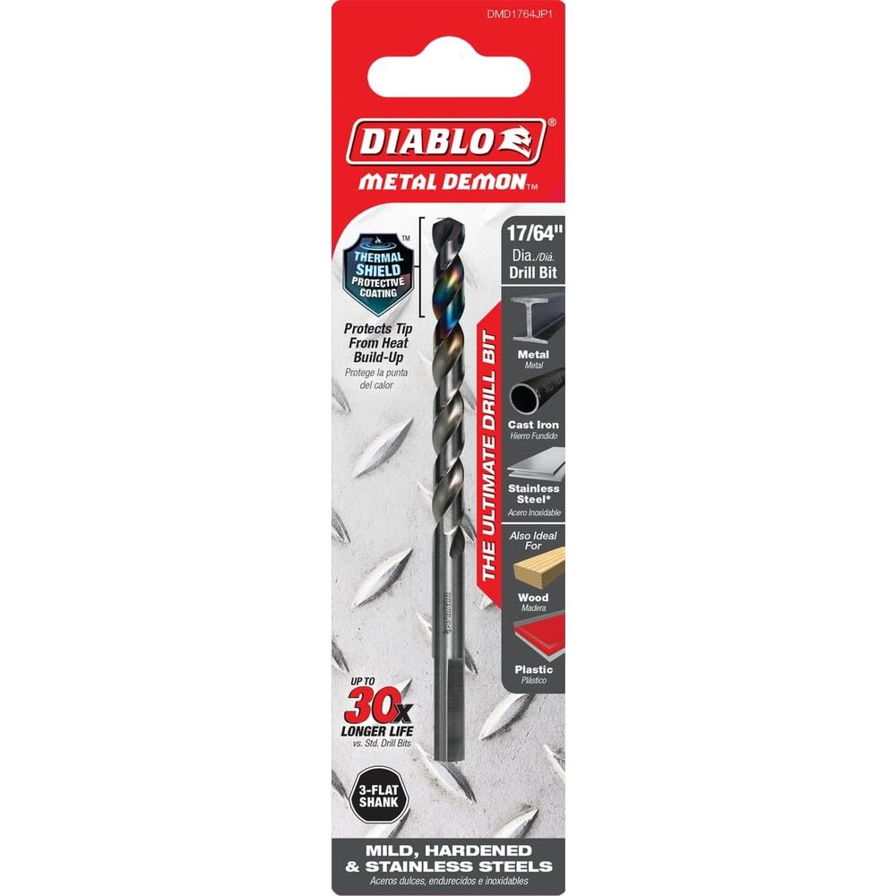 Diablo Metal Demon Drill Bit - 17/64" Diameter, 4.3" Length