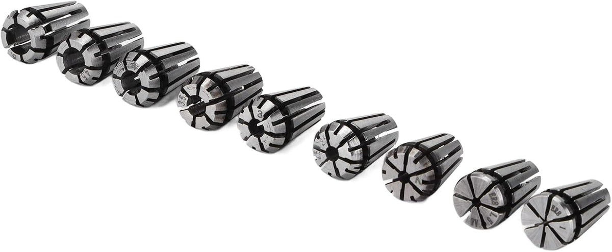 ER8 Collet Chuck Set 9Pcs for CNC Engraving Machine and Milling Lathe High Tool Holder Compatible with Multiple Sizes for Secure Clamping