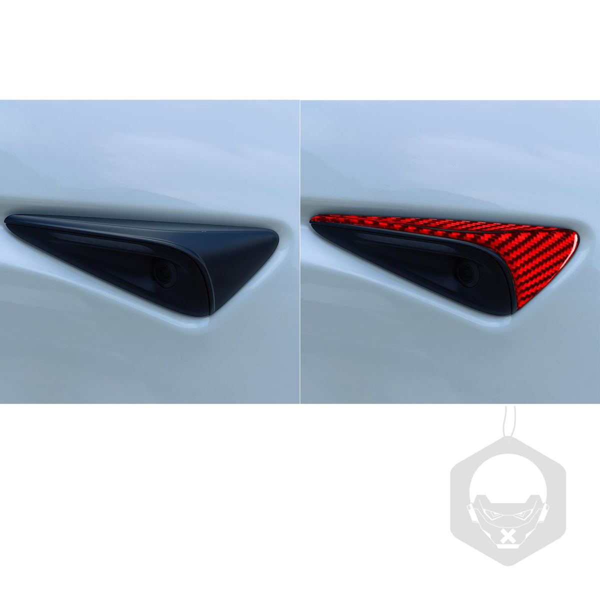 Fit for Tesla Model 3 2024-2026 Front Wing Side Turn Signal Bezel 4Pcs Red