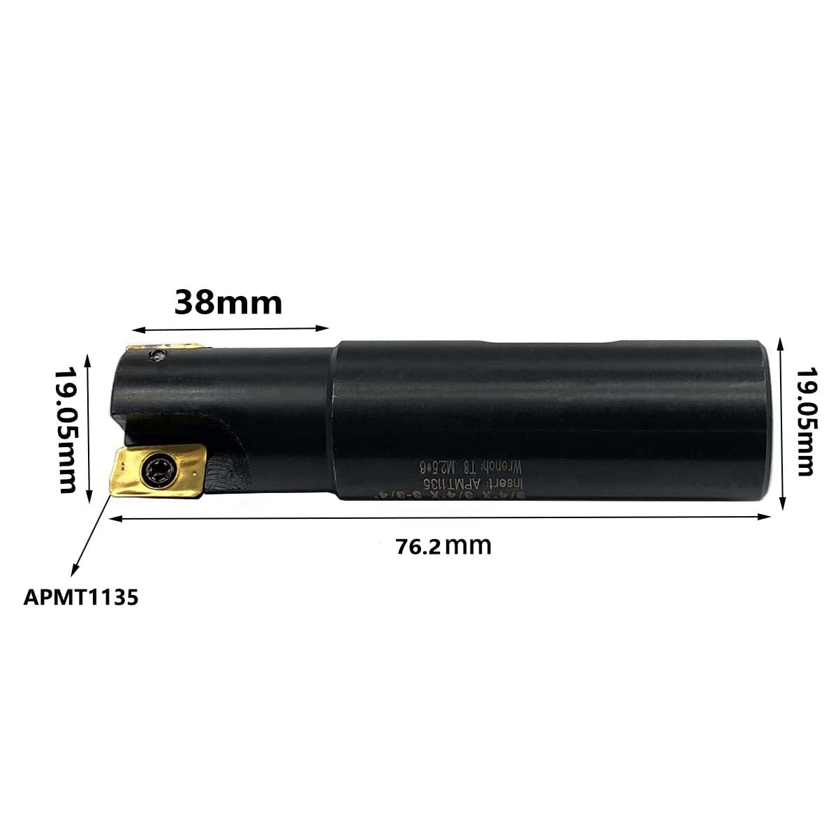 GBJ 3/4" * 3/4" * 3“-2T +10pcs APMT1135PDER Gold 90 ° Indexable End Mill Holder Carbide Inserts Square Shoulder Face milling Slotting Milling Arbor