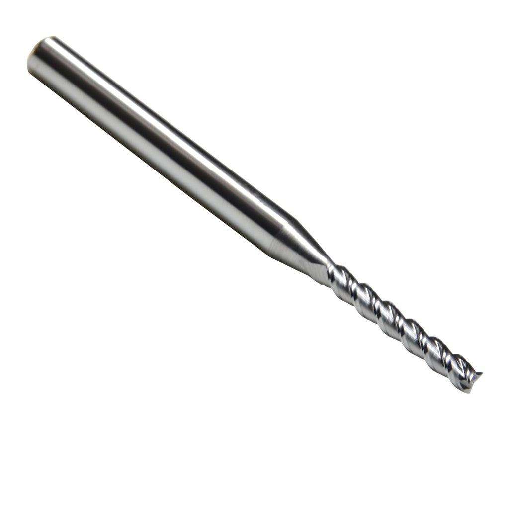 WKSTOOL 1.3mm Mill Dia 3 Flute Solid Carbide Square Nose End Mill Cutter for Milling Hardened Steels Aluminum Alloys Brass Bronze