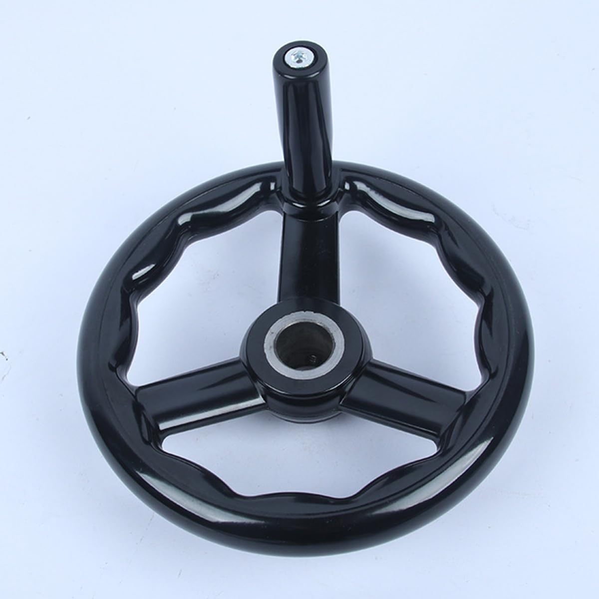 OEVXZDCIR 3 Spoked Milling Hand Wheel Ø100-200mm Bakelite Anti Slip Black Lathe Handwheel with Detachable Rotary Handle for Lathe Milling Grinding Machine(125 * 14mm)