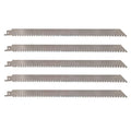 Stainless Steel Reciprocating Saw Blades for Meat, 12 Inch 8TPI Unpainted Reciprocating Saw Blades for Wood Pruning, Food Cutting, Big Animals, Frozen Meat, Beef, Sheep, Cured Ham, Turkey, Bone - 5 pack