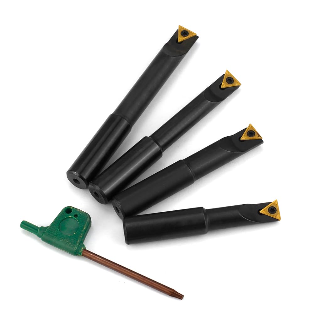 4 Pcs 1/2" Round Shank Indexable Boring Bar Set