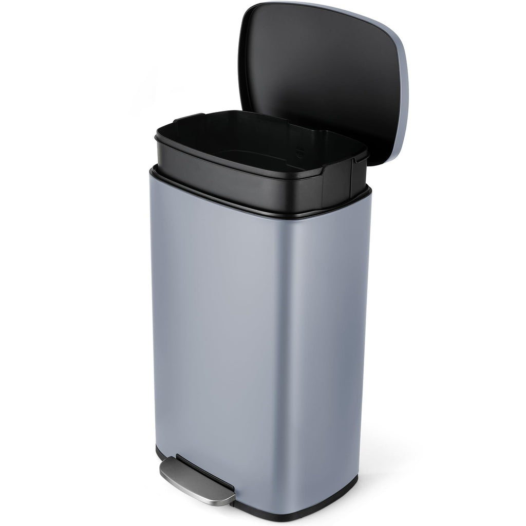 8 Gal Kitchen Trash Can, 30L Recycling or Garbage Bin, with Step-On Pedal