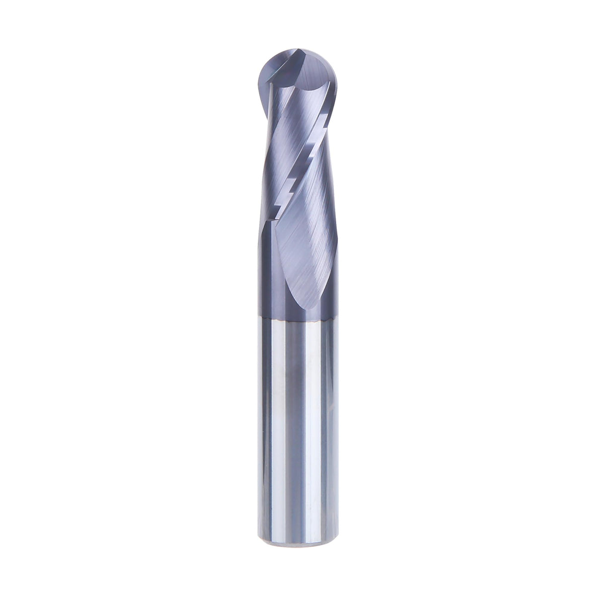 HUHAO 1/2 Inch Ball Nose Carbide End Mill,CNC Cutting Tools for Stainless Steel,Hardened Steels,High Temp Alloys,Medium Alloy Steels, 2 Flute,1/2" Shank