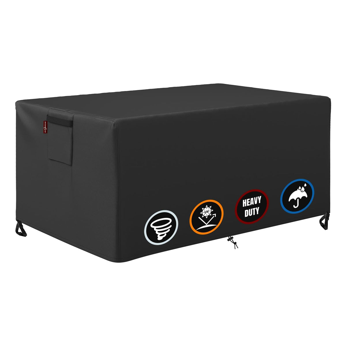 Fire Pit Cover Rectangular for 44-48 Inch Fire Pit Table，Heavy-Duty Ripstop & Waterproof, with Windproof Drawstring
