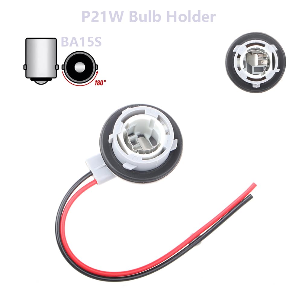 KBPEIJIN 1156 P21W Bulb Socket Wiring Harness Fit for Audi Q7 Tail Light Socket Connector 2Pcs