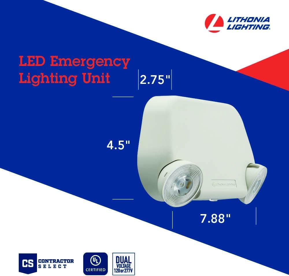 Lithonia Lighting Basics Low Profile LED Emergency Light 120/277V, White