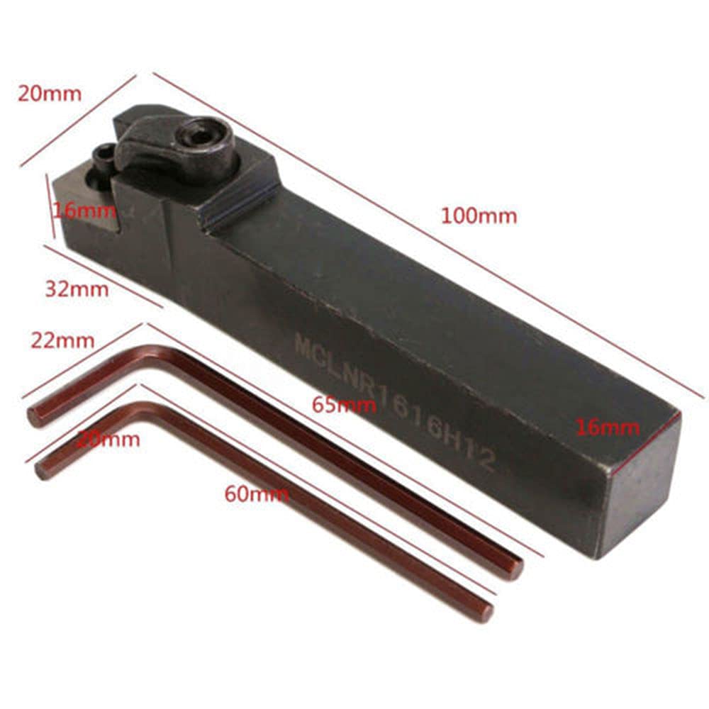 1" MCLNR 2525M16 + CNMG543-PM Lathe External Turning & Profiling Tool Holder Main Angle 95° Holder Lathe Cutting Tools for 80° Carbide Inserts (MCLNR2525M16+ CNMG543-PM)