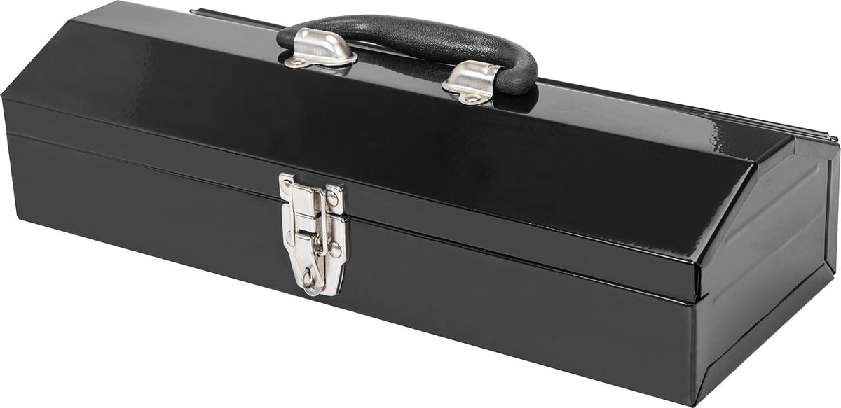 Metal Tool Box, 16" Hip Roof Style Portable Small Tool Box with Latch