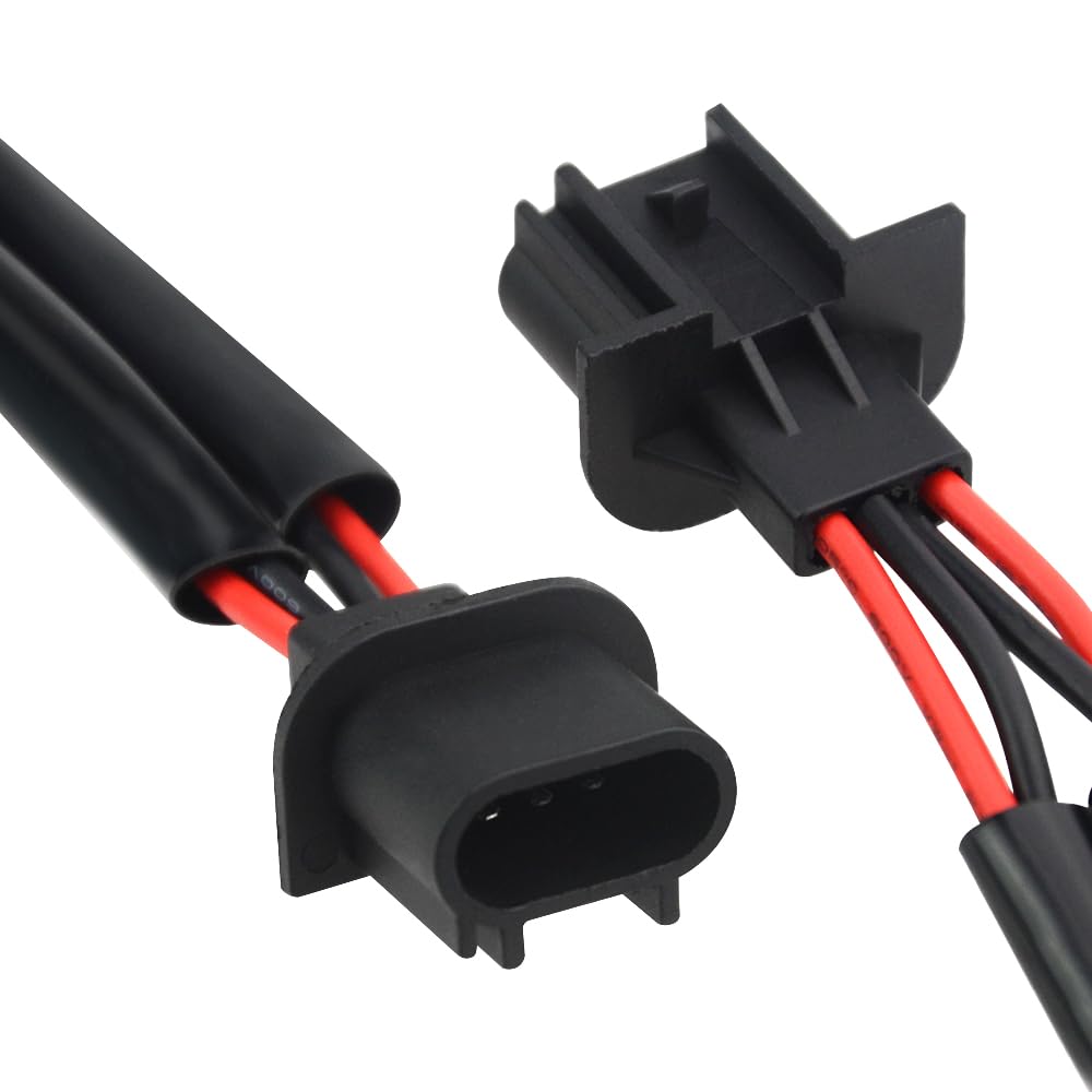 XINGYHENG 2Pcs H13 9008 Male to 9005 9006 Female Socket Adapter Connector One-to-Two Splitter Extension Wiring Harness for Headlight Fog Light Retrofit