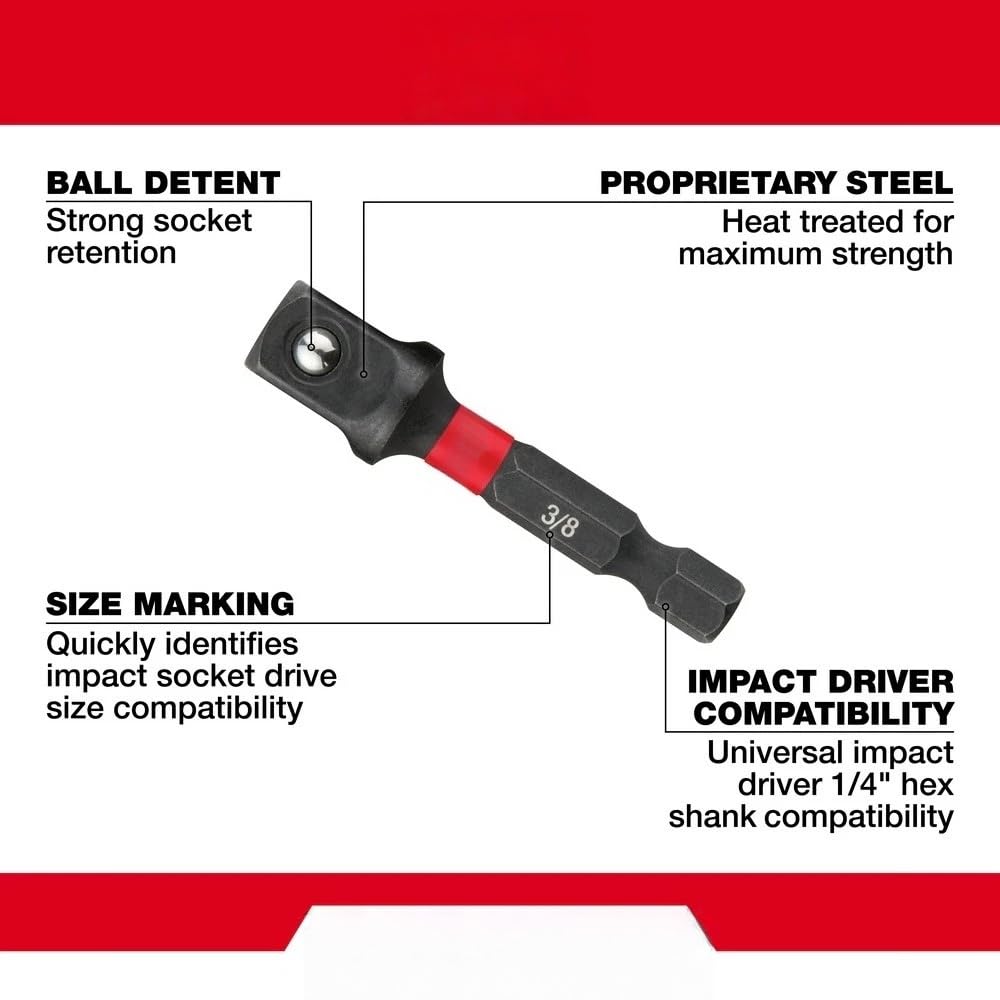 New 48-32-5033 for Milwaukee Impact Socket Adapter - 3Pc