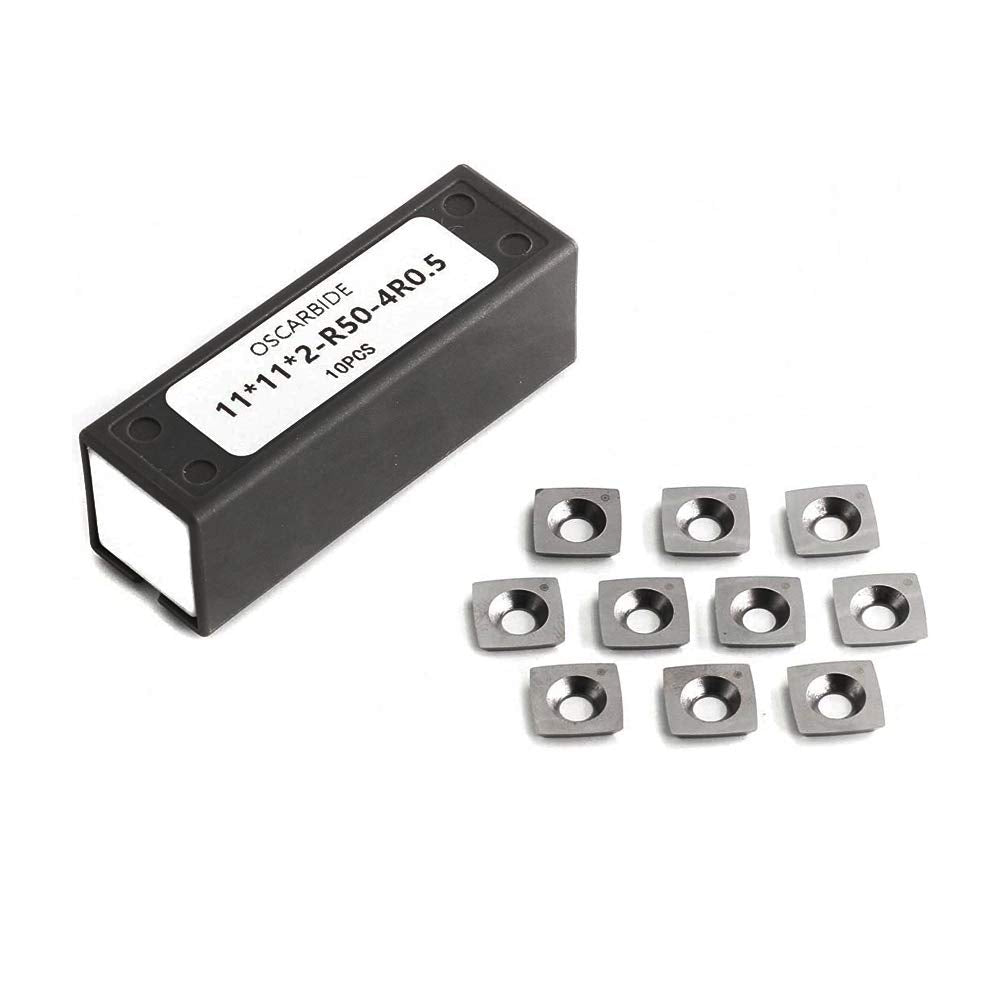 OSCARBIDE Carbide Inserts 11x11x2.0mm R50-4R0.5, 10pcs for Planer Heads