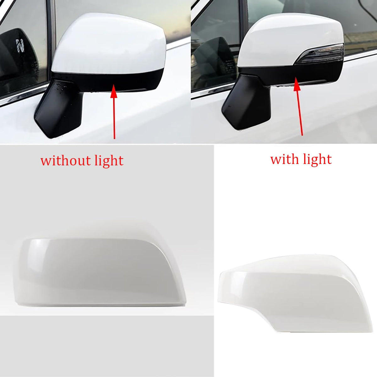 Left Driver Side Car Mirror Cover Replacement Compatible With Subaru Forester SJ 2013-2018 XV Impreza WRX ST 2012-2016 Rearview Mirror Cover (Pearl White, Left without turn signal)