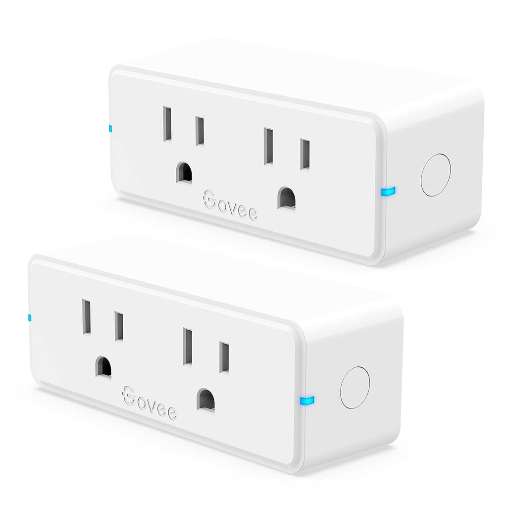 Dual Smart Plug 2 Pack, 15A WiFi Bluetooth Outlet, 2-in-1 Design | Works with Alexa and Google Assistant, Remote