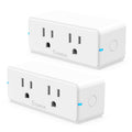 Dual Smart Plug 2 Pack, 15A WiFi Bluetooth Outlet, 2-in-1 Design | Works with Alexa and Google Assistant, Remote