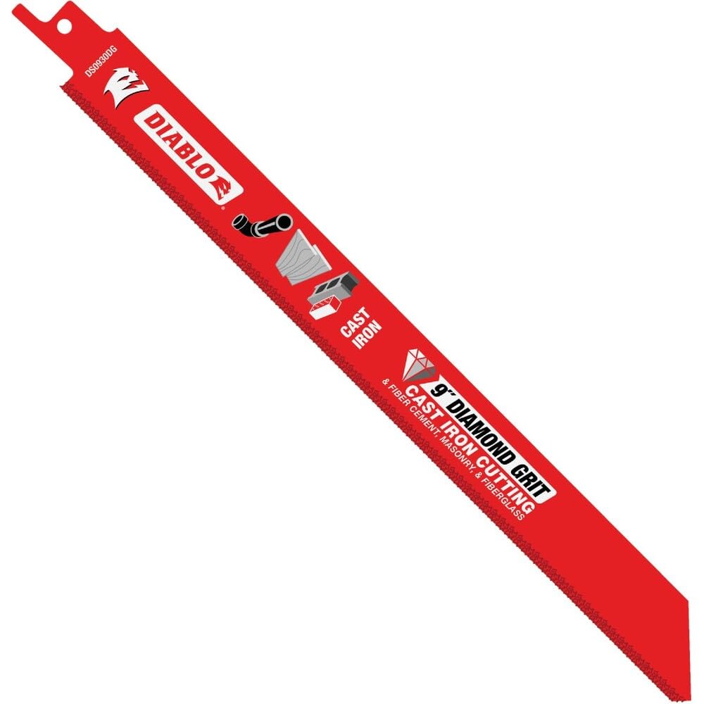 Diablo Diamond Grit Reciprocating Saw Blade - 9" Length, Thin Kerf Design