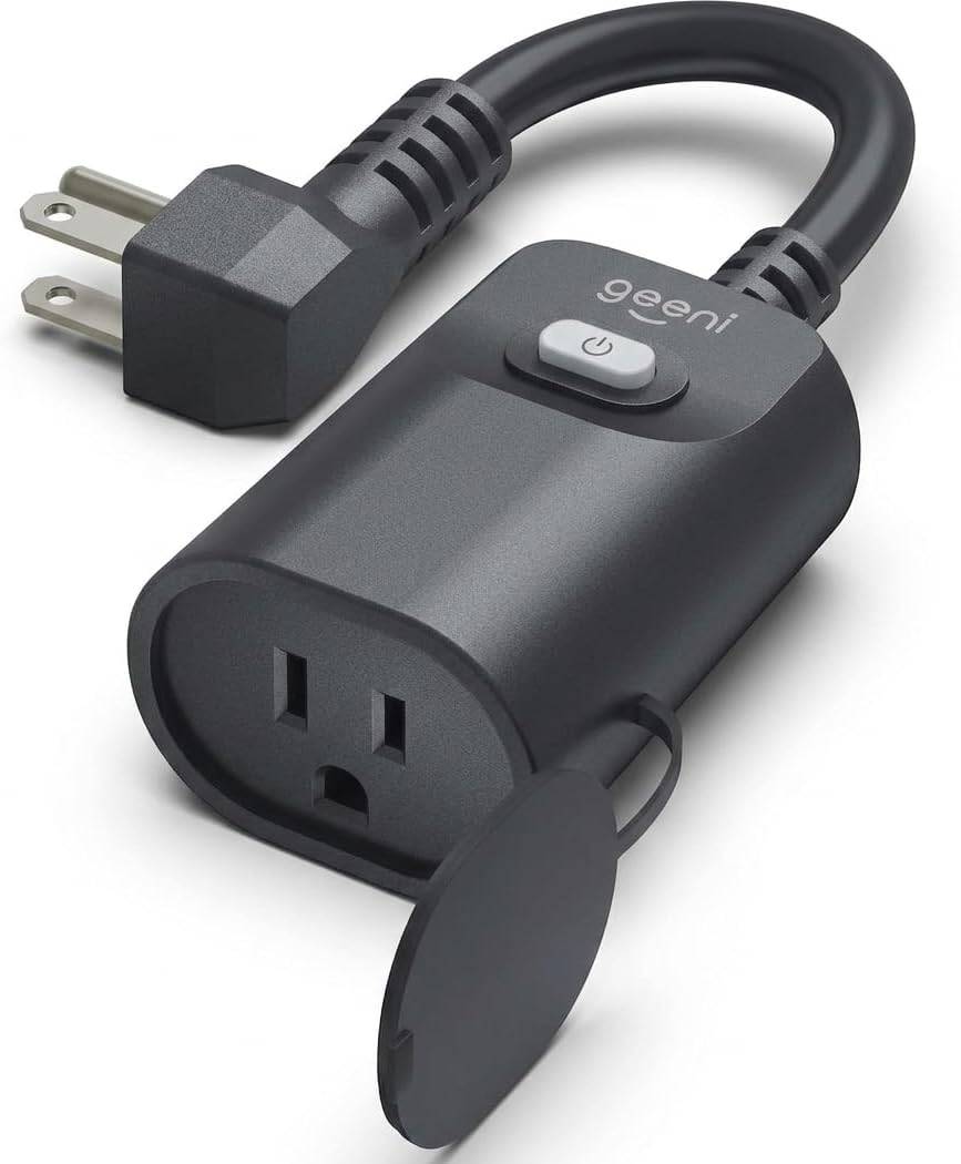 Indoor/Outdoor Smart Plug Weatherproof, 1 Socket –No Hub Wireless Remote Control and Timer –Works with Amazon Alexa
