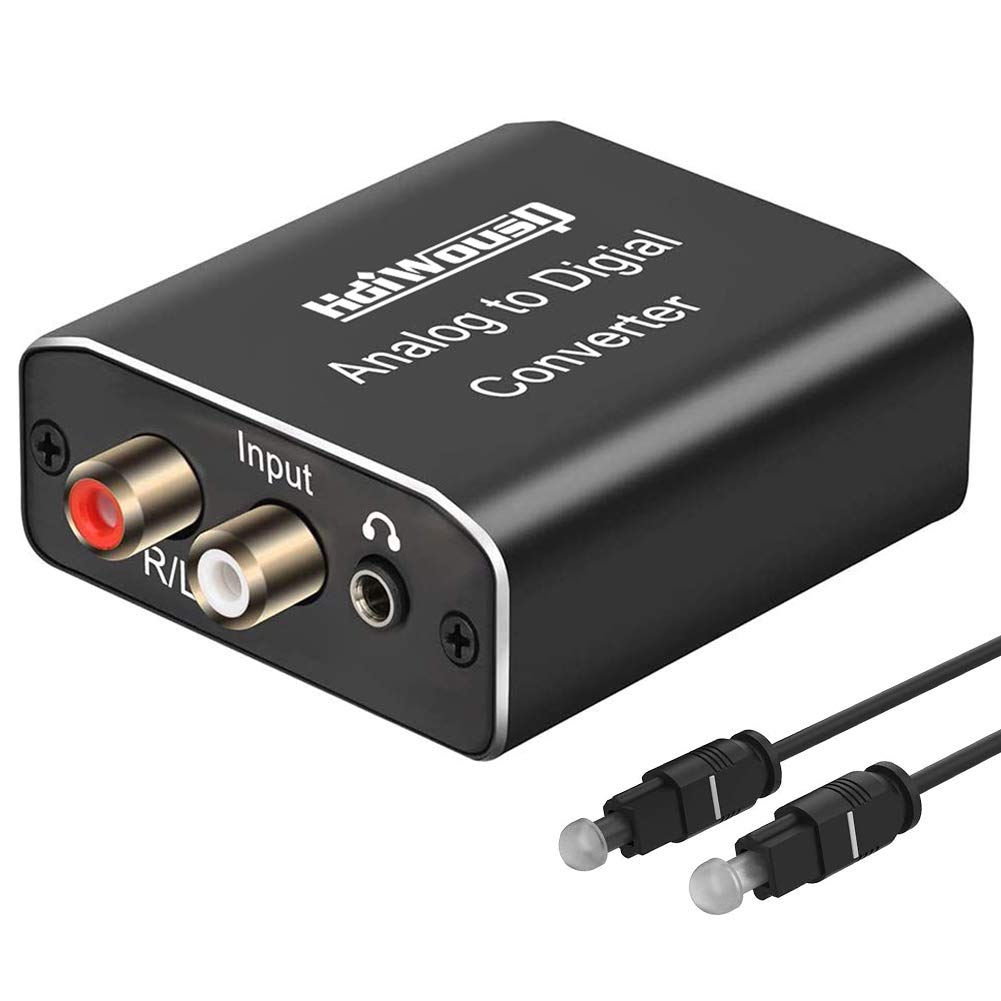 Analog to Digital Audio Converter, Hdiwousp RCA R/L or 3.5mm Jack AUX to Digital Coaxial Toslink Optical SPDIF Audio