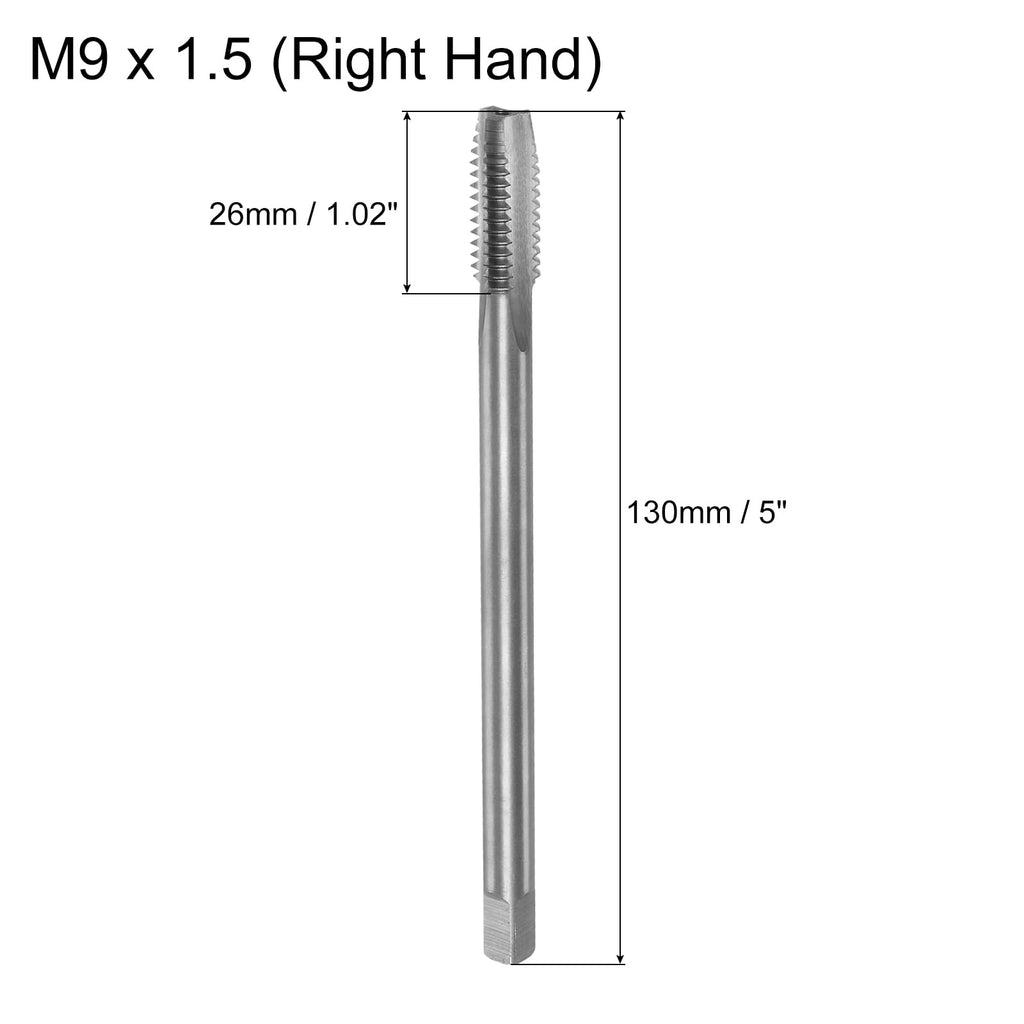 uxcell Metric Thread Tap M9x1.5 H2 130mm Extra Long Straight Flute